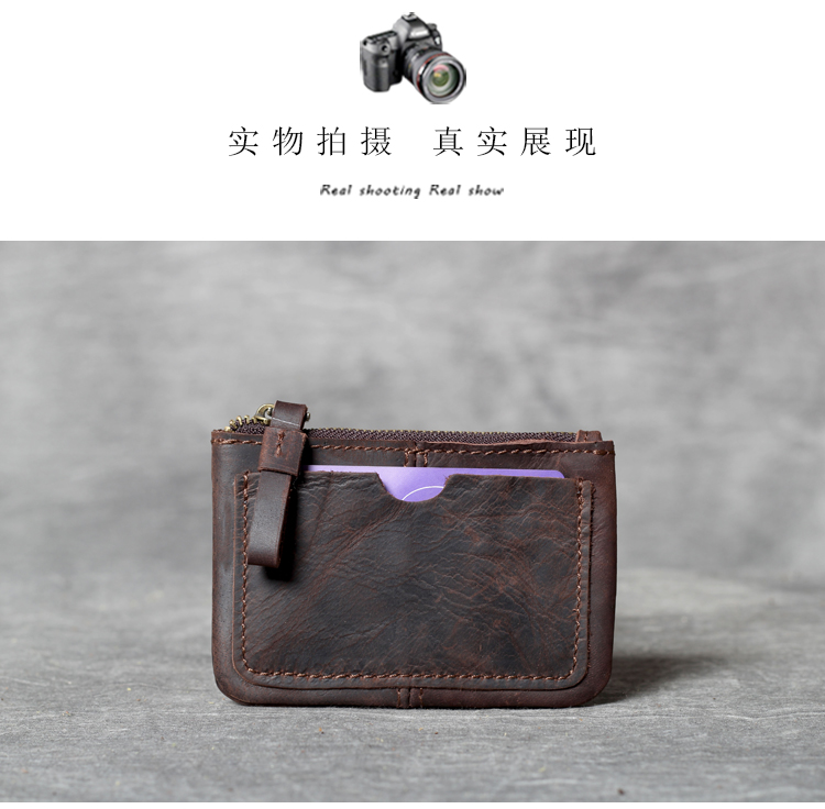 Retro lớp đầu tiên da thẻ gói giấy phép lái xe của key bag gốc handmade da thực tế cổ điển ví nhỏ nam giới và phụ nữ ví dài nam