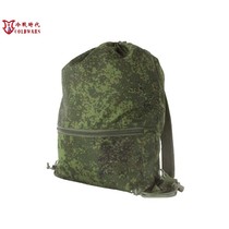 Cold War era Russian military fan Little Green Man camouflage individual soldier lightweight tactical backpack sack bag camp bag shoe bag