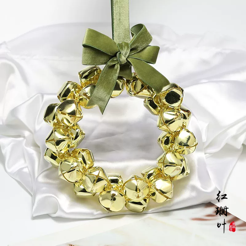 Small bell, pendant, golden ring handmade