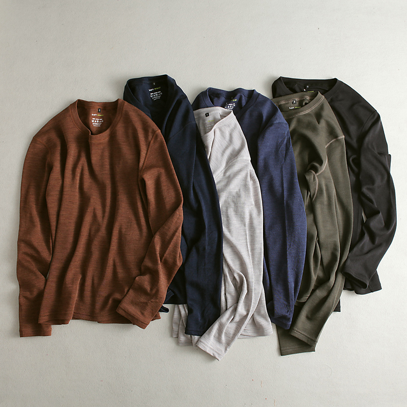 Men's Merino Wool Quick-Drying Clothing Fitness Outdoor Running Sports Base Layer Thermal Sweat-Wicking Long-Sleeved T-Shirt