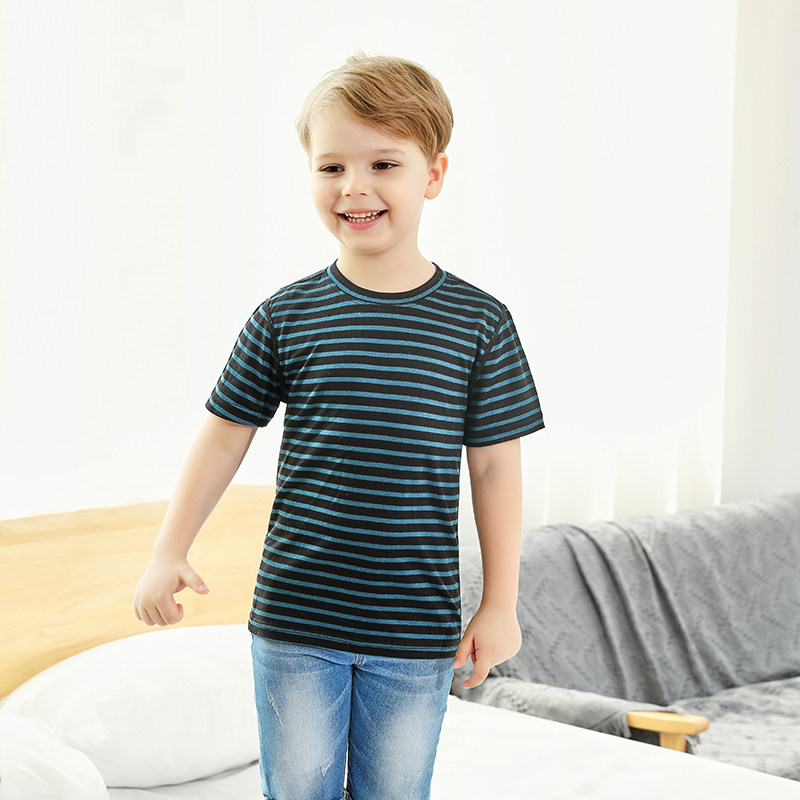 Export Nordic fabric children's merino wool short-sleeved T-shirt sweat quick-drying spring and summer
