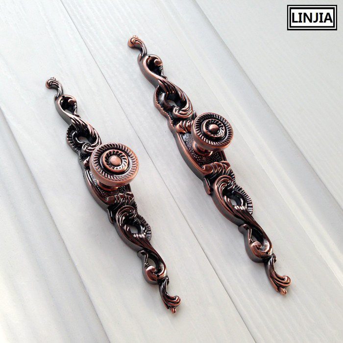 Teak wood furniture Home Furniture Handles Eurostyle Overall Cabinet Wardrobe Drawers Red Ancient Bronze Handle Antique Furniture Doorknob Vintage