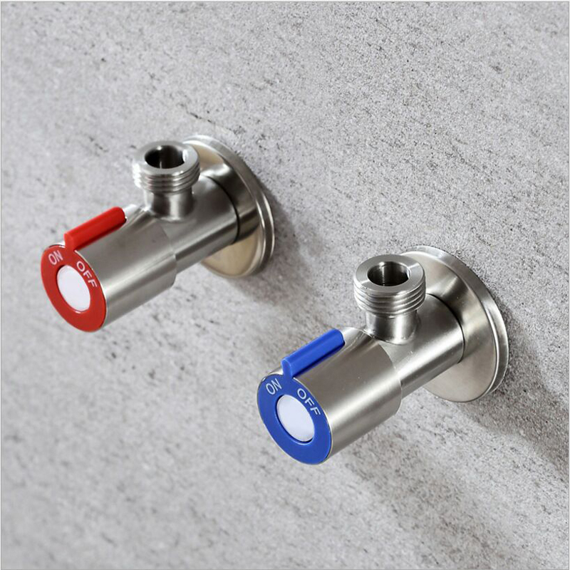 Mobor universal triangle valve All copper hot and cold water switch 304 stainless steel angle valve thickened household water heater valve