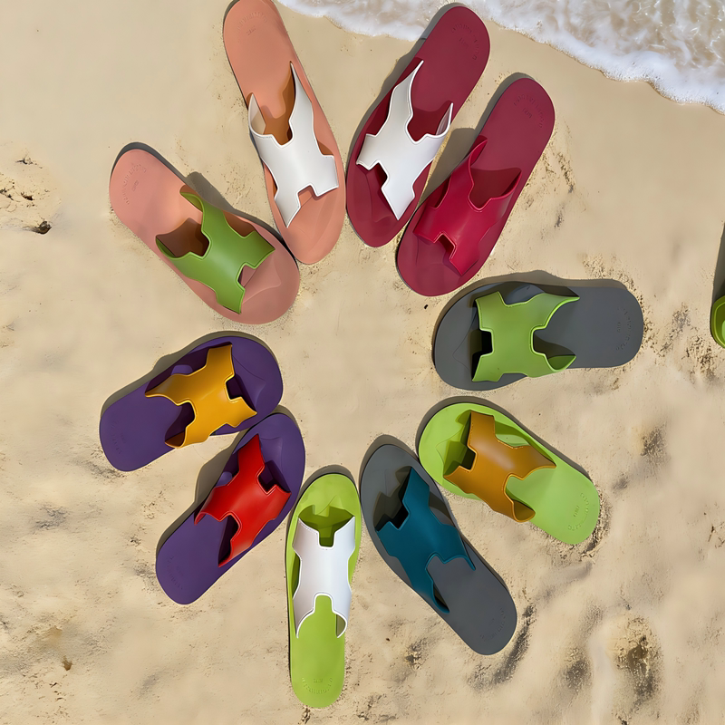 Vietnamese Rubber Master Summer Casual Slippers for Men and Women, Non-Slip Outdoor Beach Shoes, Youth Vacation Sandals