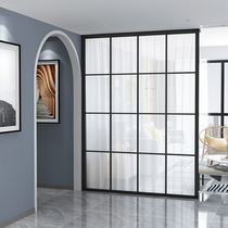 Iron art simple entry screen partition living room entry door blocking grid partition screen net red partition wall porch