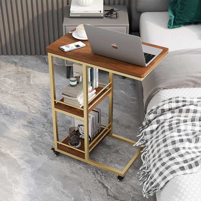 Lazy removable bedside table side bed side a few notebook computer table solid wood sofa side cabinet to save space