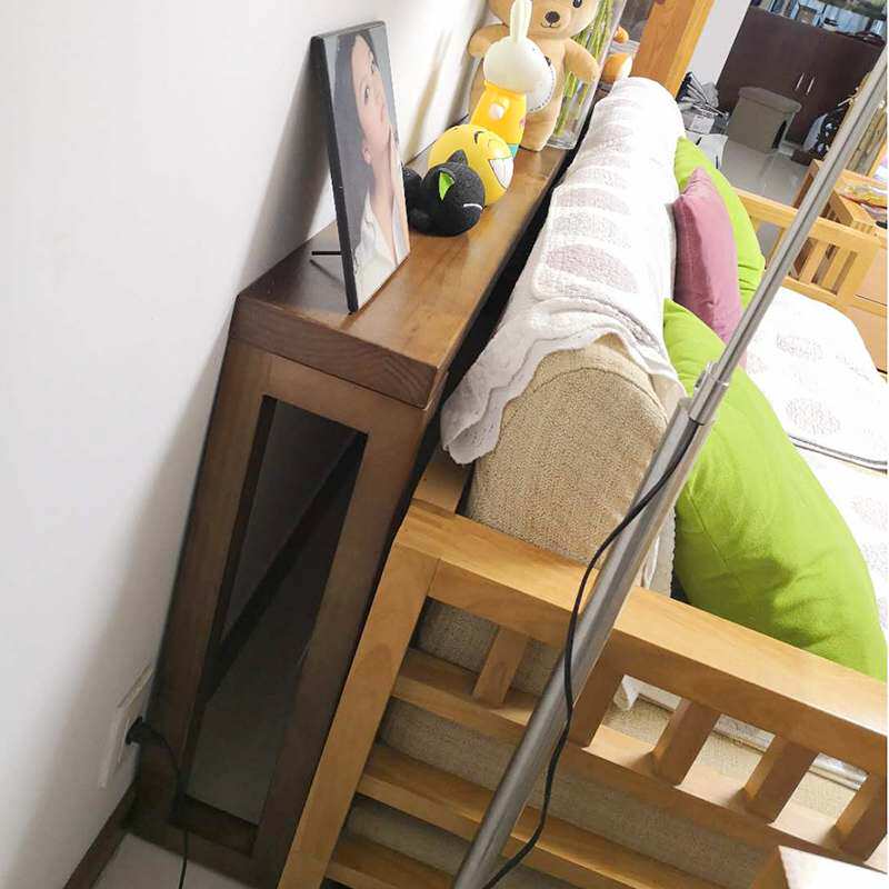 Wooden shelf sofa rear shelf floor-to-ceiling long narrow table solid wood wrought iron porch table living room crack