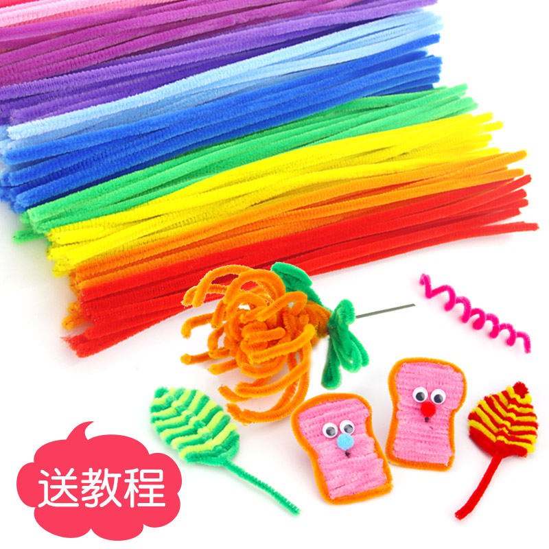 Gross Root Kinky Rod Diy Children Handmade Fine Art Material Bag Nursery Color Gold Scallion Brush Strips Plush Strips