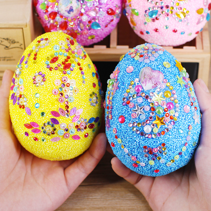Easter Egg Kids Handmade Material Diy Crafting Toy Creative Egg Painted Snowflake Mud Decorative Set