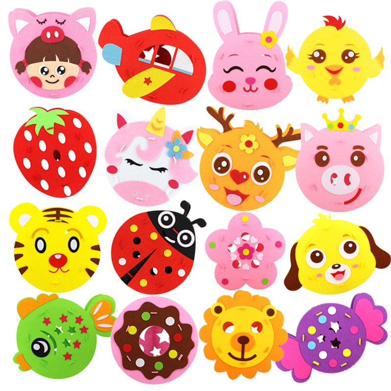 Non-woven Children's Mid-Autumn Festival Cartoon Lantern Non-woven lantern Kindergarten handmade diy material pack