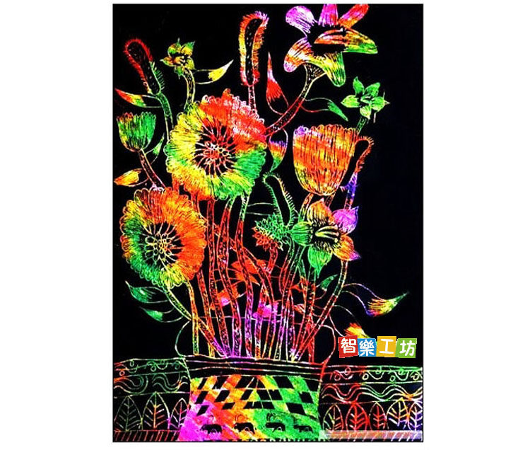 8K炫彩刮画纸儿童刮刮画绘画蜡纸幼教美术用品10张/包送竹笔-阿里巴巴