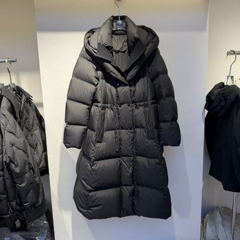 2025 new winter clothing popular women's over-the-knee long down jacket 90 duck down warm and slim hooded collar waist