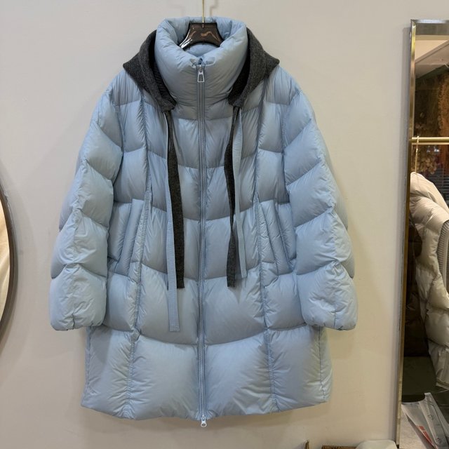 European station 2025 winter new popular women's thickened down jacket 90 duck down removable wool knitted hat