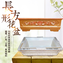 Cement flower pot mould Rectangular flower pot Creative garden bonsai thickened new ABS plastic steel Roman column mould