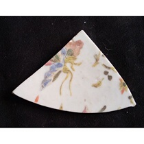 Republic of China rope knot pattern pattern pastel flower plate bottom broken porcelain pieces ancient porcelain pieces old porcelain pieces 28