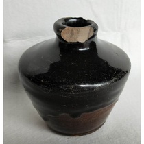 Song Dynasty Cizhou kiln black glaze bottle antique porcelain genuine antique Fidelity old is the mouth has a bump