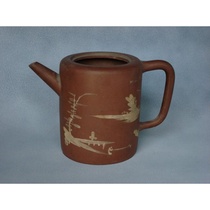 Painted teapot-Qing Dynasty dong fu Hanlin paragraph end to Mud Painted pot
