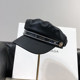 Autumn and winter Korean color leather pu leather peaked cap all-match octagonal hat fashion shopping beret British retro newsboy hat