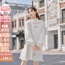 Original Mori tribal Anemone Knitted Sweater Dress in Autumn and Winter with base skirt 2021 New Women Winter
