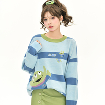 Three Eye Pay Toys Mobilize Original Sen Tribe Childrens Interesting Color Strip-collar Sweater Horn Relax