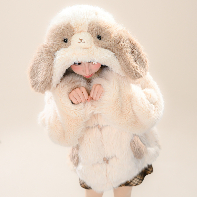 Mori Girl Tribe Cute Puppy Hooded Furry Coat for Women Autumn 2026 Winter New Loose Thickened Plush Top Mori Girl Tribe Cute Puppy Hooded Furry Coat for Women Autumn 2026 Winter New Loose Thickened Plush Top