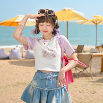 Tao mud wave sweet wind girl short sleeve T-shirt short repair tops summer original female tribe