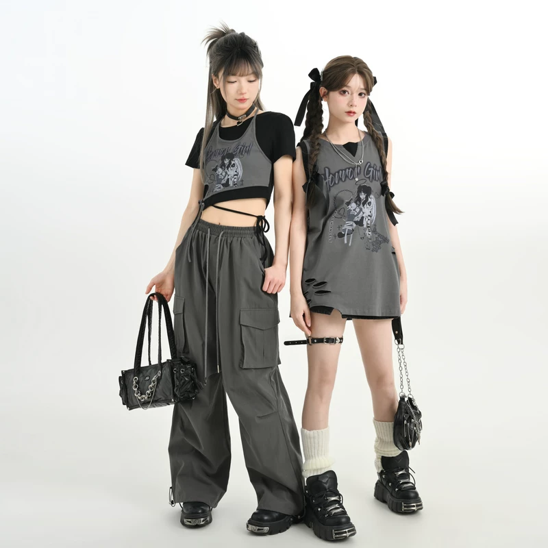 森女部落 Genuine design T-shirt, comics sleevless, trend of season
