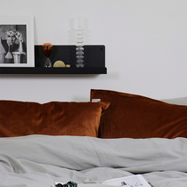 ins Retro Nordic style Caramel Ginger high-end mercerized velvet Velvet pillowcase silky soft skin-friendly