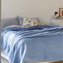 DAISYHOME19 spring and summer cotton waffle GINGER yellow sky blue bed tail blanket Summer blanket quilt sofa blanket