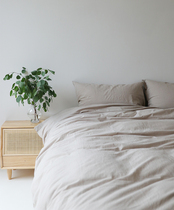 Pure cotton yarn-dyed organic washed cotton Plain bedding Japanese Nordic style Classic durable four seasons four-piece set