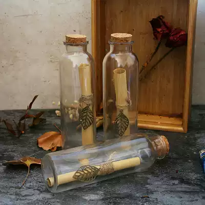 Nostalgic retro wishing bottle letter bottle with Cork love letter bottle confession bottle apology bottle