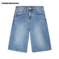 (Джинсовые средние шорты) P-Design Light Blue