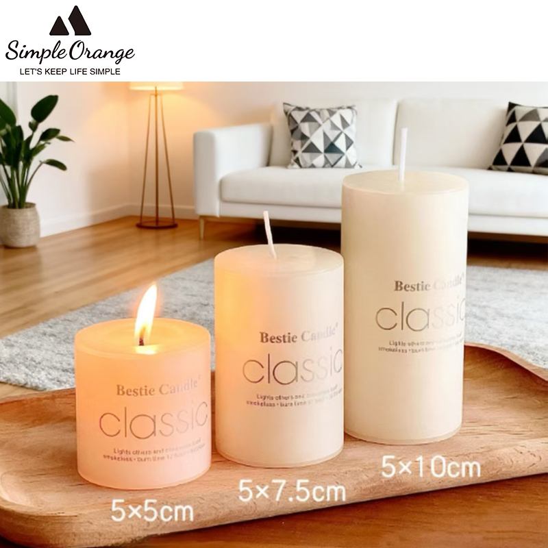 Classic European-Style Smokeless Ivory White Candles for Home Romantic Candlelight Atmosphere Candles for Birthdays, Weddings, and Church Use