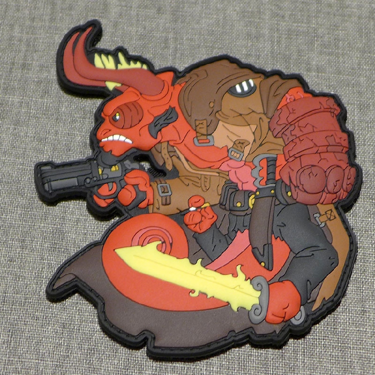 German big Velcro armband pvc personality three-dimensional badge outdoor badge chameleon - Hellboy