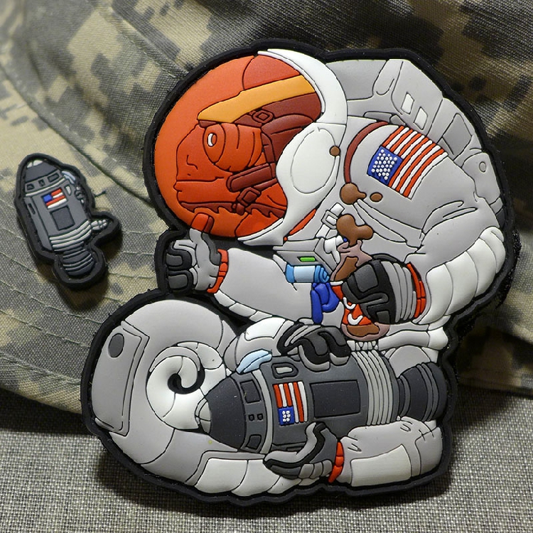 Limited German big-name patch tactical Velcro personality morale badge pvc badge chameleon Apollo 11