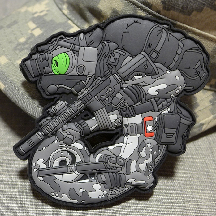 German big card repair program Tactical magic sticker Morale Badge Personality Outdoor Badger Chameleon-Night Line Army v2