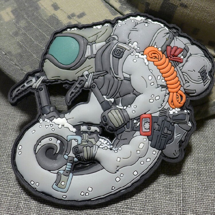 German Big Card Patches Tactical Magic Sticker Personality Morale Badge Outdoor Pvc Badger Chameleon-Arctic Army