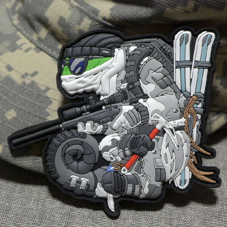 German Big Card Patches Tactical Magic Sticker Personality Morale Badge Outdoor Pvc Badge Chameleon-Winter Hunter