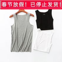 Summer new mens modal round neck vest casually tailored sleeveless pullover thin section solid color home and outdoor wear large size