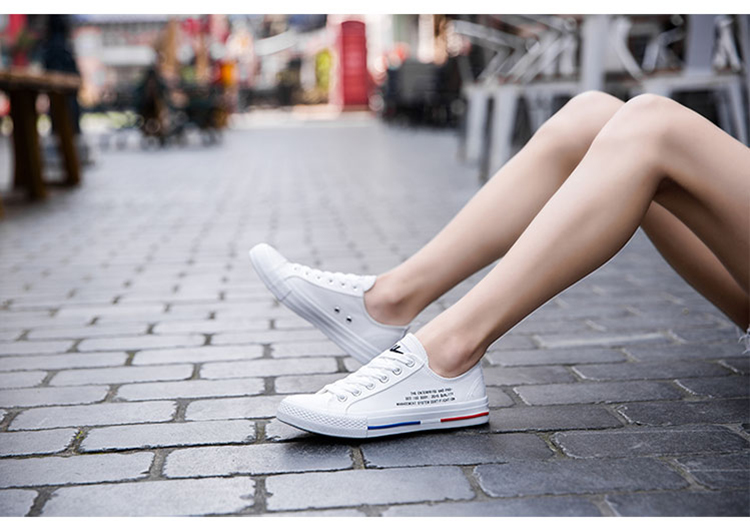 Kéo lại giày vải nữ mùa thu chính thức 2019 mới giày sinh viên bình thường giày thoáng khí màu trắng hoang dã - Plimsolls giày bitis nữ