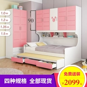 giường trẻ em với tủ quần áo Mickey bé trai và bé gái Giường đa năng, tiết kiệm không gian 1m một giường tùy chỉnh tủ quần áo - Giường