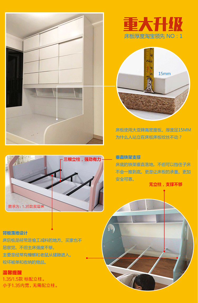 Một căn hộ nhỏ giường lưu trữ giường tủ quần áo tiết kiệm không gian kết hợp đa chức năng duy nhất một mét tủ quần áo tùy chỉnh giường trẻ em - Giường giường gỗ sồi