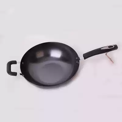 Jiasli wok cast iron pot raw iron pot 32 34cm flat bottom household non-rust coating gas induction cooker