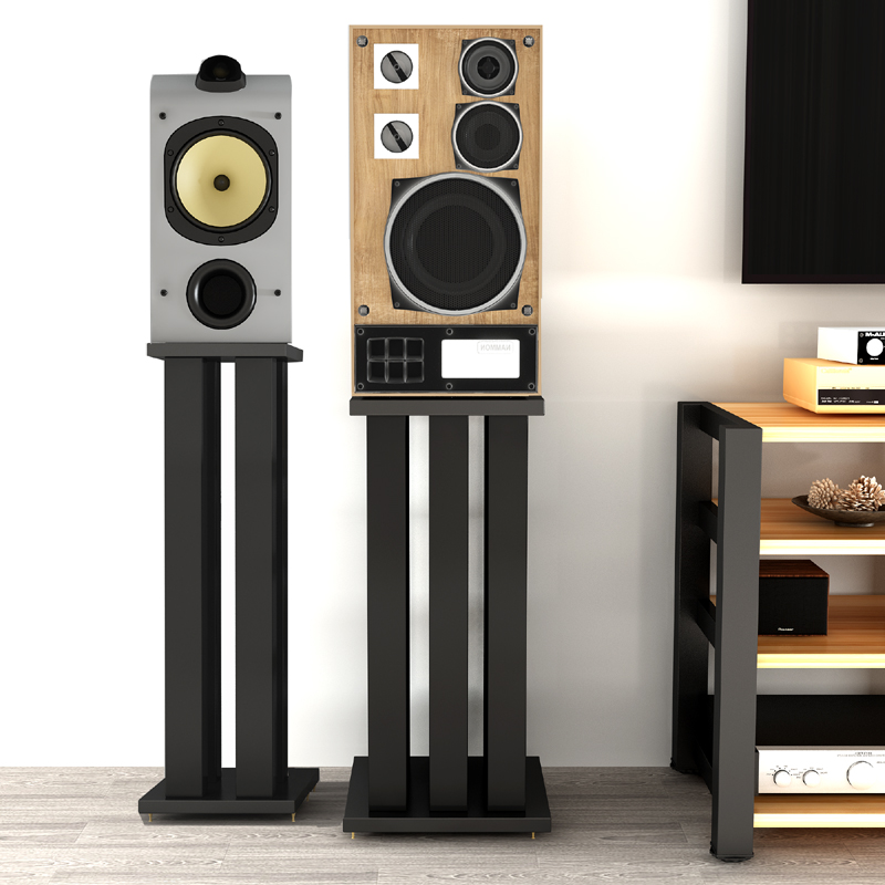 Speaker stand Speaker stand bookshelf sound stand Solid wood metal iron ring around the floor stand sub-professional