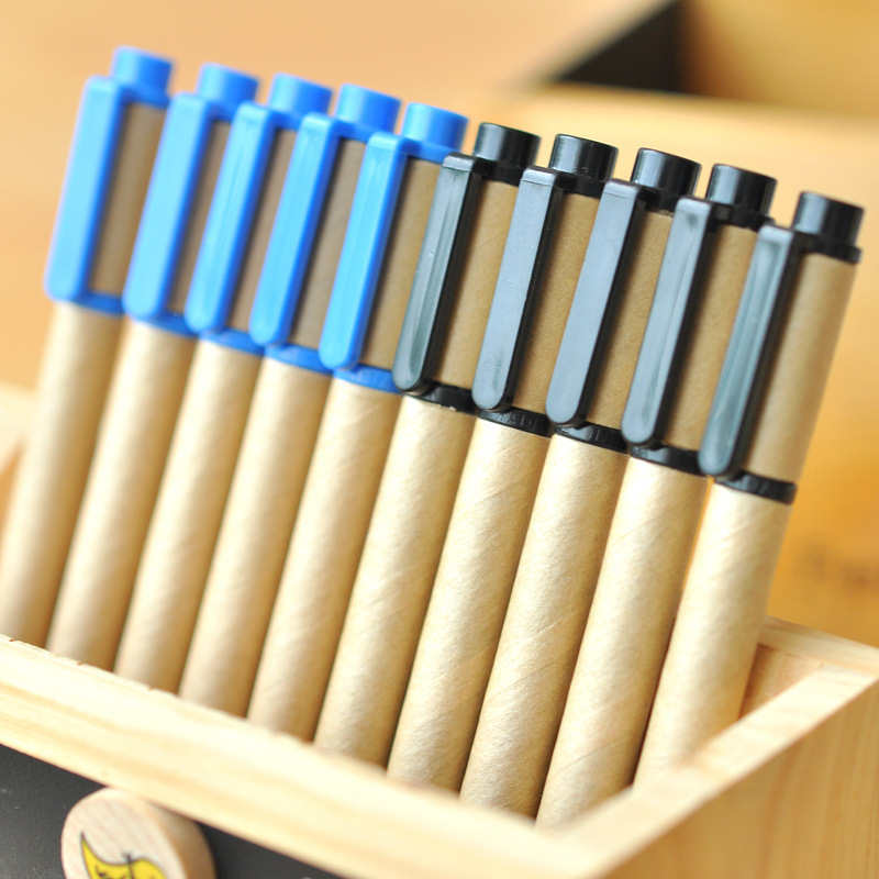 Concise Wind Stationery Creative eco-friendly kraft Paper shell Pen Creative Personality Pen Brief signed pen 0 5