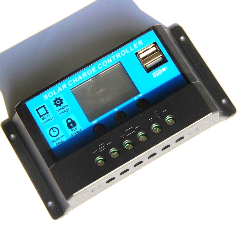 30A Solar Controller LCD LCD 12V 24V Adaptive Dual USB Output