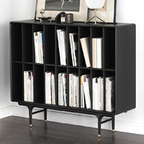 Nordic expression NORHOR Japanese style with ancient wind imports E10 solid wood Multi-sepque bookshelves Magazine Shelf Black 2 Color K#
