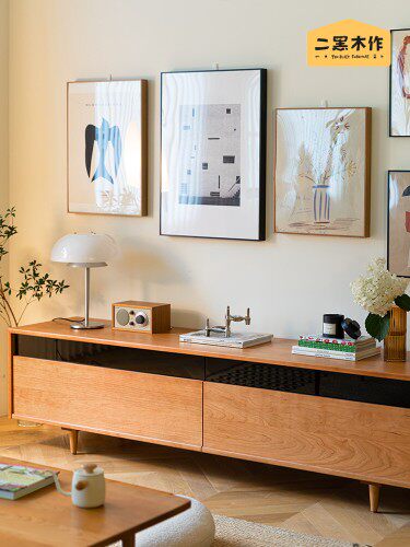 Winnie's Home Force TV Cabinet Solid Wood Simple Modern Nordic Audio-visual Cabinet Cherry Wood Living Room Small Apartment