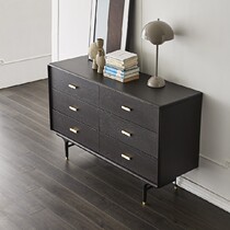 Solid wood six bucket cabinet Xuanguan Living room Nordic retro light extravagant minimalist restaurant Bedrooms in modern small family style