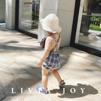 Livia Joy Italy imported bubble texture cotton plaid lace shorts for girls